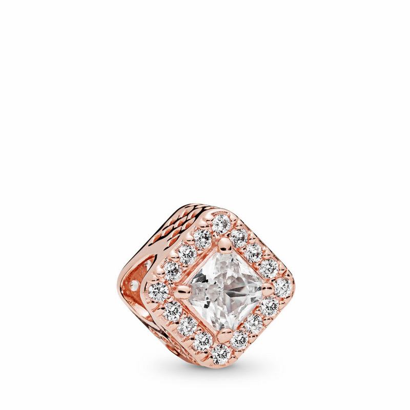 Pandora Rose™ Geometric Radiance Charm Ireland - Pandora Rose/Cubic Zirconia - 459370PGF